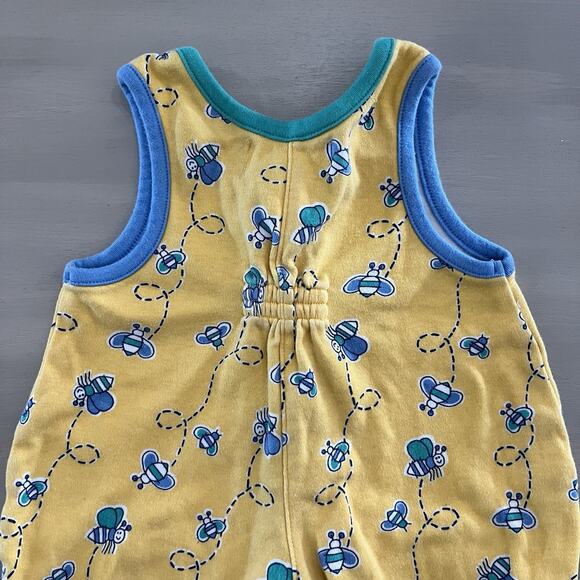 Vtg 90s Gymboree Rainbow Overall One Piece Baby Yellow Blue Bumblebee Layette NB - Picture 6 of 9